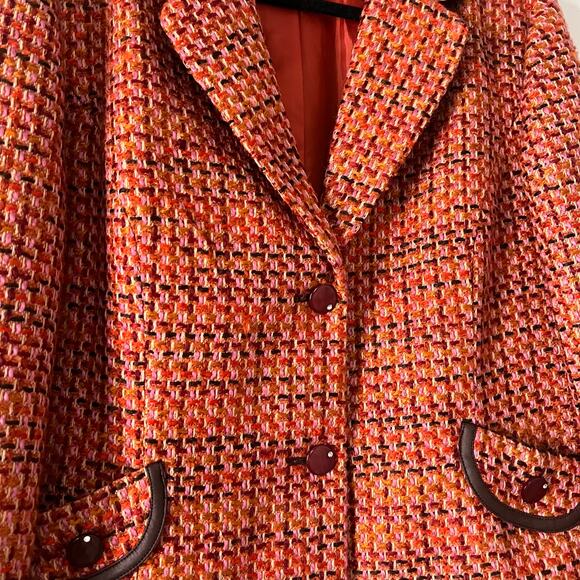 Women’s Requirements orange tweed blazer Size 16 - Picture 3 of 8